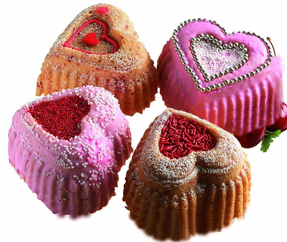 Wilton Dimensions 6-cup Cast-aluminum Mini-hearts Pan N2