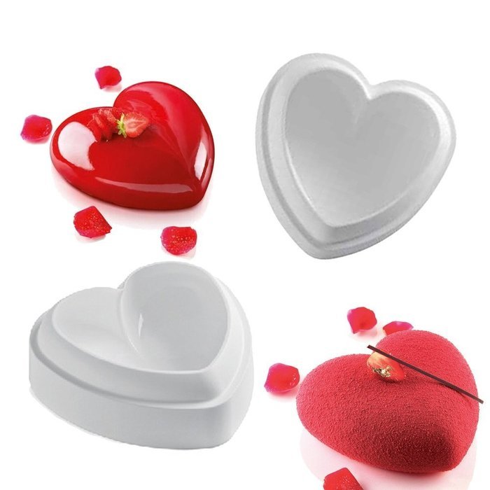 Valentine Heart Design Silicone Mold For Mousse Cake Pudding Brownie Breads Brownie Custard