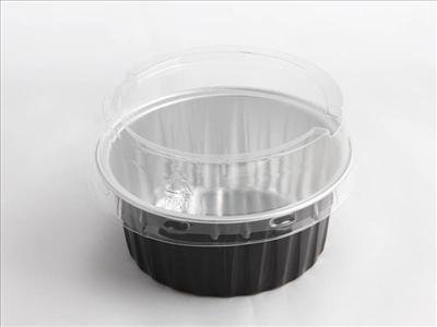 10x Premium Aluminum Baking Cups with Lids for Desserts Pudding Mousse Custard (Red)