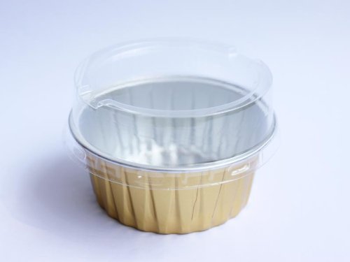 10x Premium Aluminum Baking Cups with Lids for Desserts Pudding Mousse Custard (Red) N2