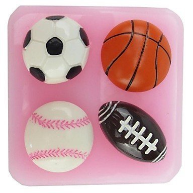 DENISECCA Basketball Football NFL Shaped Fondant Cake Chocolate Silicone Mold,Cupcake Decoration Tools,L6cmW6.1cmH1.8cm
