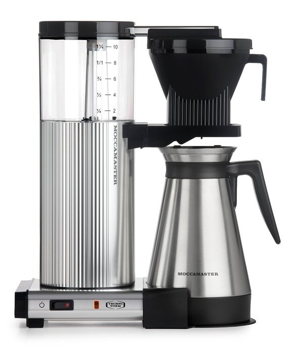 Moccamaster CDGT 10-Cup Coffee Brewer with Thermal Carafe, Polished Silver