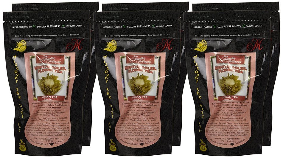 Metropolitan Tea Discovery Artisan Flowering Tea Pack, Menthe Soleil N7