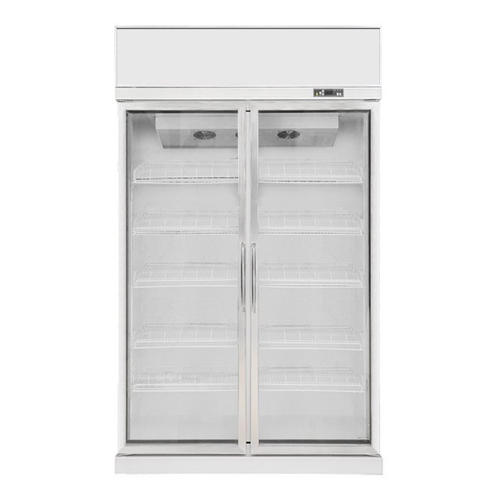 1050L Glass Display Side by Side Pull Door Ventilated Cooling Frost-Free Beer Soda Beverages Showcase Commercial...