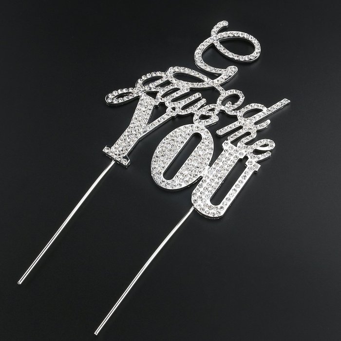 Tinksky Wedding Cake Topper God Gave Me You Sparkle Rhinestone Cake Decoration in Silver N3