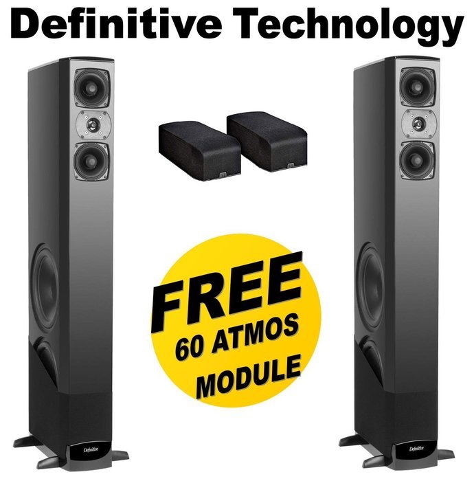 Pair of Definitive Technology BP-8060ST + Pair of Definitive Technology's A60 Elevation Module
