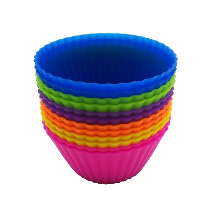 HotSees Silicone Baking Cups for Сupcakes, Muffins and Chocolate Molds - Set of 12 Non Stick Cupcake Liners Available... N2