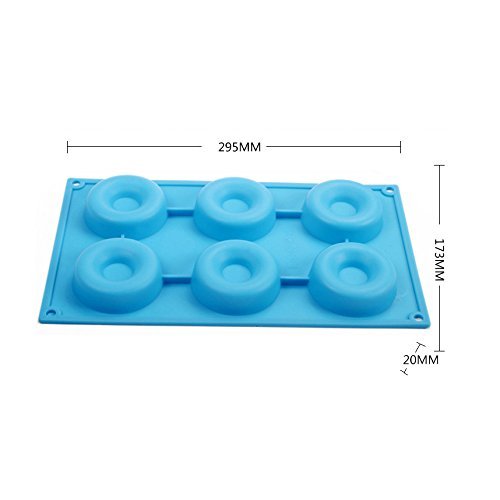 Generic 6 Cavity Donut Pan, Silicone Baking Cake Cookie Mold (Blue) N3
