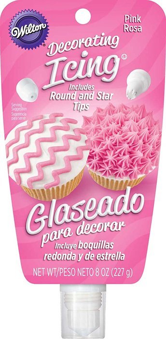 Wilton 704-0192 Icing Pouch with Tips, 8-Ounce, Pink