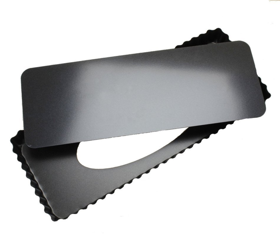 Tosnail Rectangular Quiche Pan With Removeable Bottom - 14" L x 6" W x 1" H N3