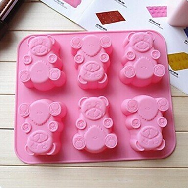 Sher 6 Hole Fat Bear Shape Cake Mold Ice Jelly Chocolate Mold