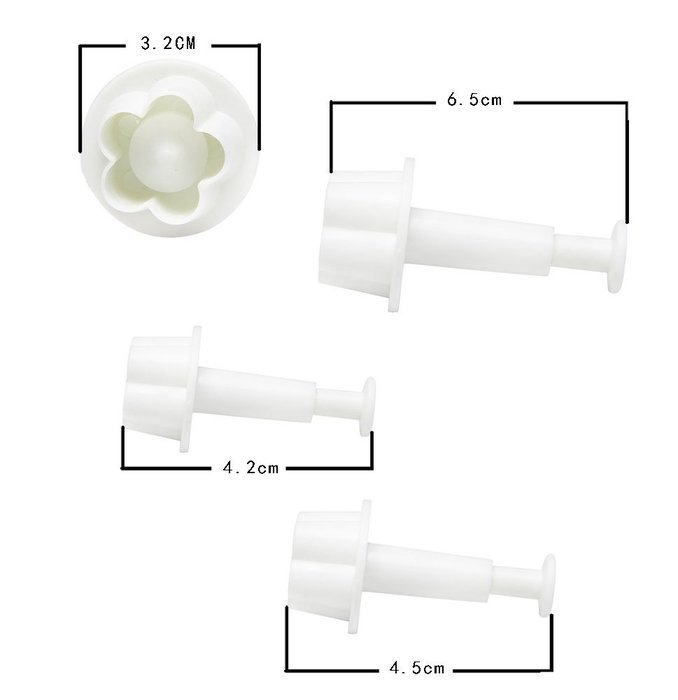Kobwa(TM) Cake Jelly Candy Marzipan Fondant Torte Kuchen Baking Mold Set (White, Set of 33 Pcs) with Kobwa's Keyring