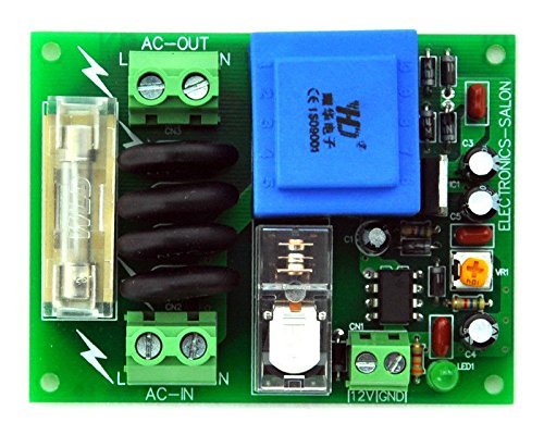 Electronics-Salon 115Vac Mains Power ON Delay Soft-start Protection Module, with 12 Vdc Regulator. N4