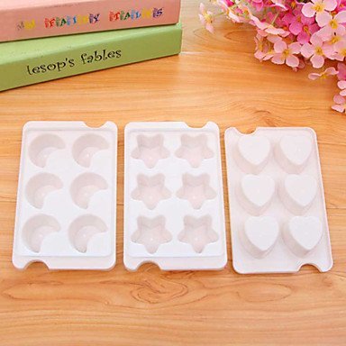 Y&XL&H White Moon Pentacle Love Shape Ice Cube Tray Ice Cream Multi Freeze Moulds Kitchen Party Bar N2