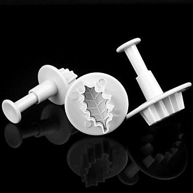 Y&XL&H 3pcs Christmas Leaf Springs Stamper Fondant Cake Baking Tools N2