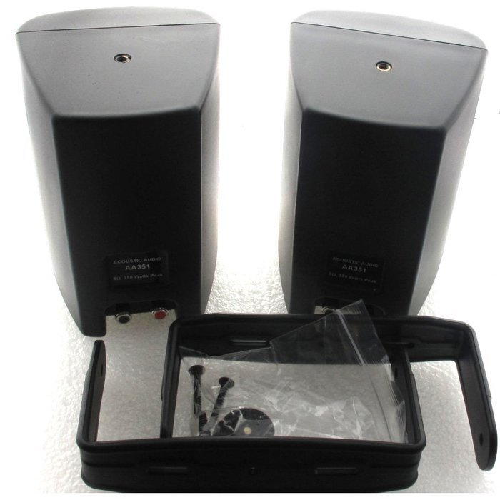 Acoustic Audio AA351B Indoor Outdoor 2 Way Black Speakers 2000 Watt 4 Pair Pack AA351B-4Pr N5