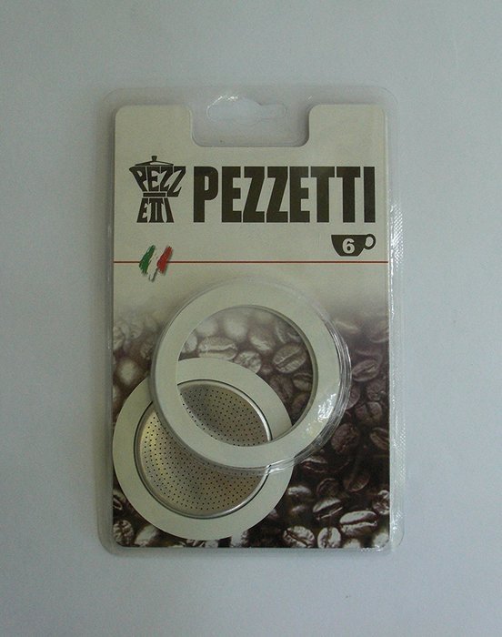 3 Rubber Seal/Rings+Filter -Replacement- Sizes 1,2,3,6,9,14 Cup Espresso coffee Maker Pot (2 Cup)