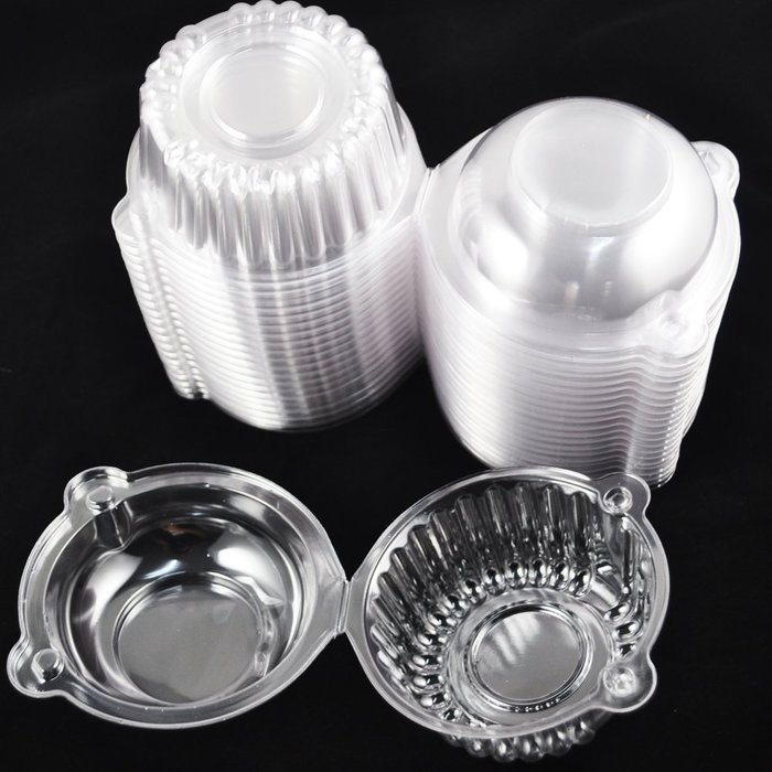 SODIAL(R) 100 Large Single Clear Cupcake Pod Cake Muffin Cases N2