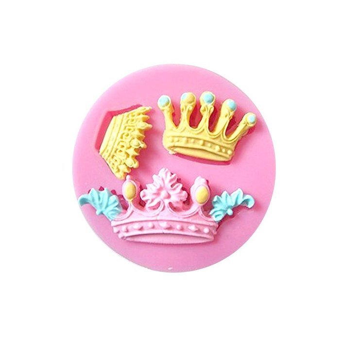 uxcell Crown Shape Silicone Cake Decorating Fondant Cookie Baking Mold Mould Mat,Pink N4
