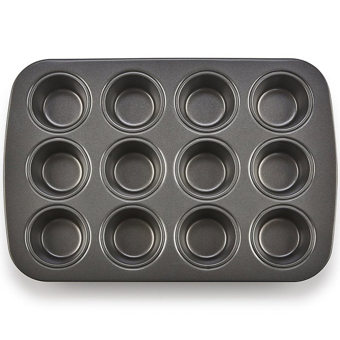 BLACK+DECKER 83391 Commercial Nonstick 12 Cup Muffin Pan, Gray N2