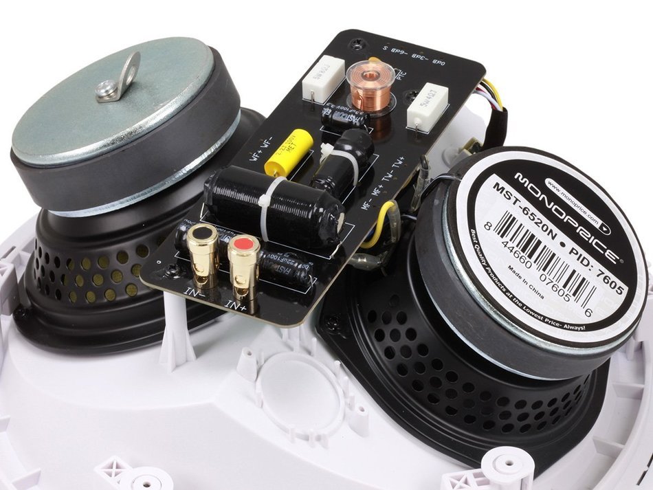 Monoprice 107605 Dual Woofer Micro Flange In-Ceiling Speakers (Pair) N4