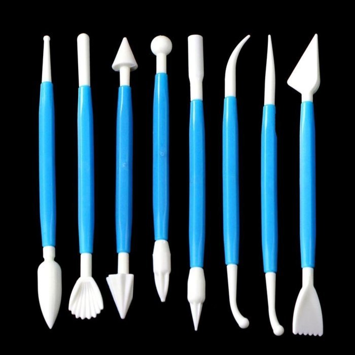 Creazy&reg; 8 Pcs Kit sugarcraft Fondant Cake Decorating Modelling Tools Blue N3