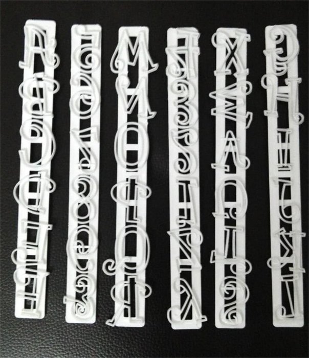 Starry Night 6pcs Alphabet Number Letter Fondant Cake Frill Edge Sugarcraft Cutter Mold Tool N2