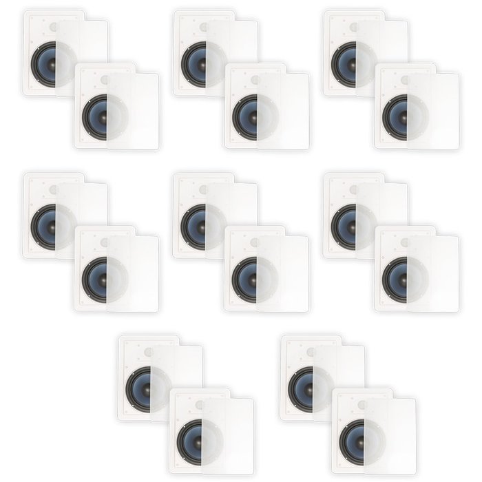 Blue Octave LW62 In Wall 6.5" Speakers Home 4000 Watts New 8 Pair Pack LW62-8PR