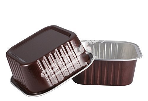 KEISEN square 4 2/5" 10oz 300ml 24/PK Disposable Aluminum Foil Cups for Muffin Cupcake Baking Bake Utility Ramekin... N2