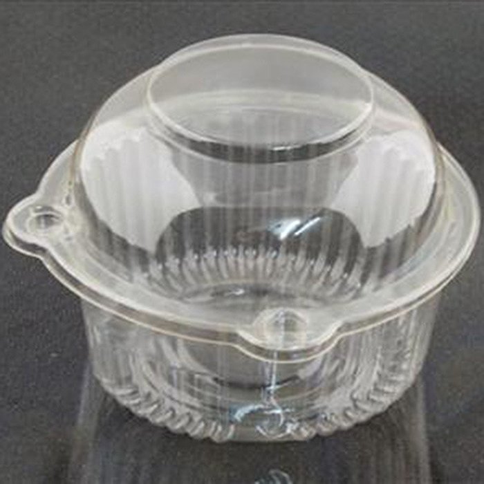 100/Pack Transparent Clear Jumbo Cupcake Box Pods BPA-Free Containers Hinged-Style N2
