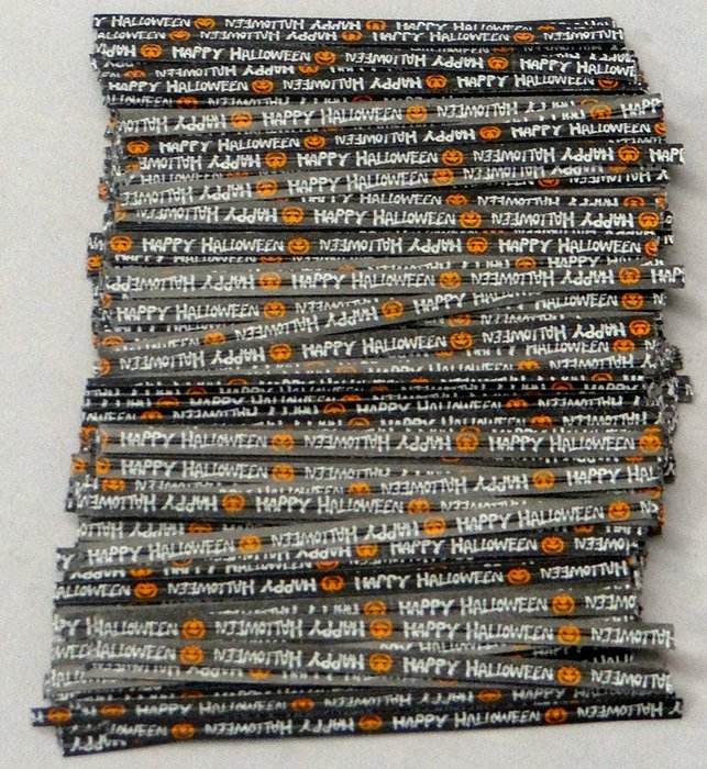 Happy Halloween Paper Twist Ties 500 Count 3 1/2" Length Candy Making Supplies