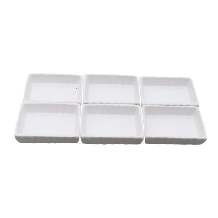 Om Joy Collection Shallow Rectangular Creme Brulee Mini- Ramekins (1 oz each): Set of 6- Oven Safe & Stackable... N4