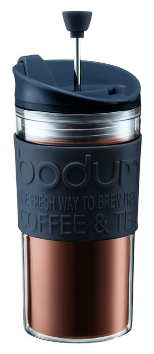 Bodum K11102-913 Travel Press Set Coffee Maker with Extra Lid, 12 oz, White N3