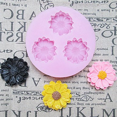Sher DIY Three Holes Sunflower Silicone Mold Fondant Molds Sugar Craft Tools Resin flowers Mould Molds For Cakes