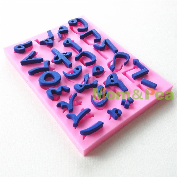 Mom&pea 0661 Arabic Letters 2 Shaped Silicone Mould for Fondant Cake Sugar Paste Cake Decoration 3d Cake Toppers...