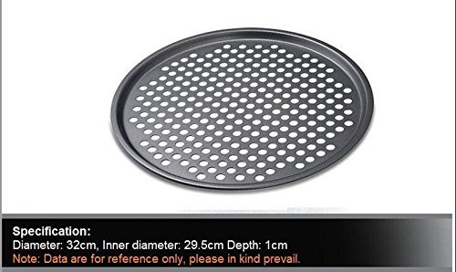 12" Round Pizza Crisper Seamless Rim Non-stick Mesh Hole Pizza Screen Baking Tray N3