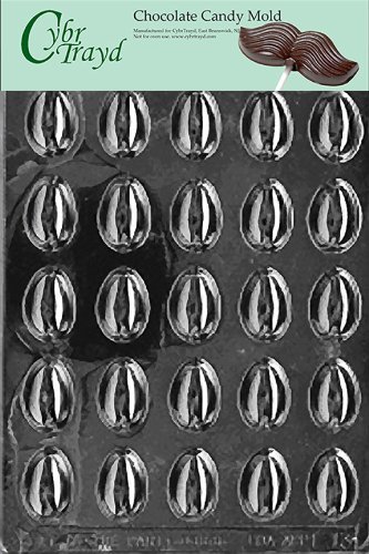 Cybrtrayd E013 Small Eggs Chocolate/Candy Mold with Exclusive Cybrtrayd Copyrighted Chocolate Molding Instructions