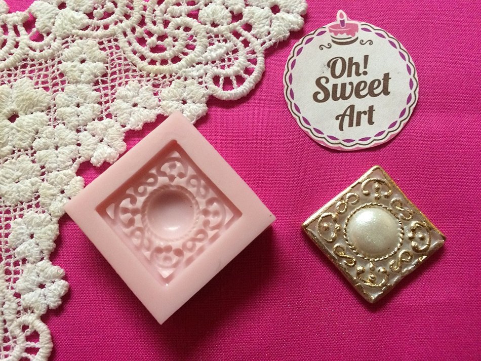 Small Roman Brooch, Silicone Mold By Oh! Sweet Art FDA Approved for Food
