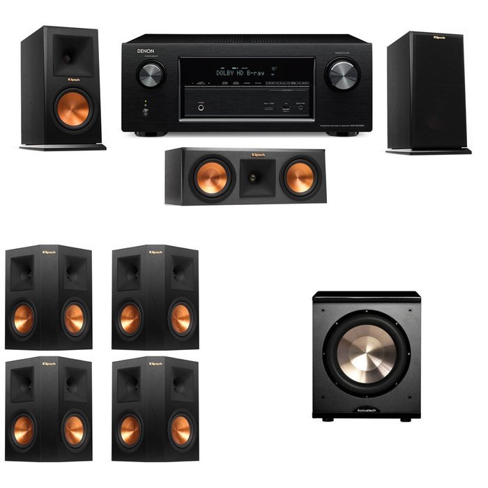 Klipsch RP-150M-E Monitor Speaker 7.1 PL-200 Denon AVR-X2100W