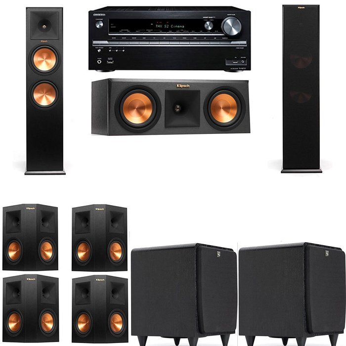 Klipsch RP-280F Tower Speakers-RP-250C-SDS12 -7.2-Onkyo TX-NR838
