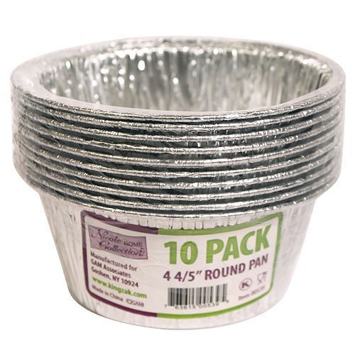 Nicole Home Collection Aluminum Round Pan, 4-4/5-Inch, 10-Pack