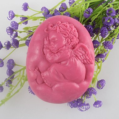 Sher Sleeping Angel Shaped Soap Mold Mooncake Mould Fondant Cake Chocolate Silicone Mold, Decoration Tools Bakeware
