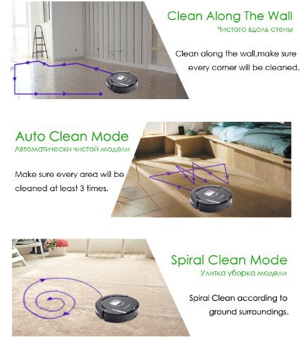 Amtidy A320 New Automatic Robot Vacuum Cleaner with 4-in-1 Multifunctio-black N3