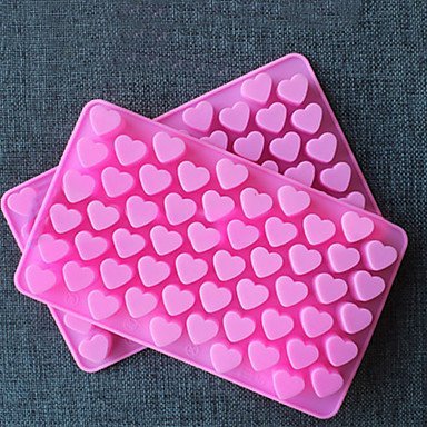 Sher 55 Cavity Heart Shaped Silicone Cake Mold Chocolate Mould (Random Color)
