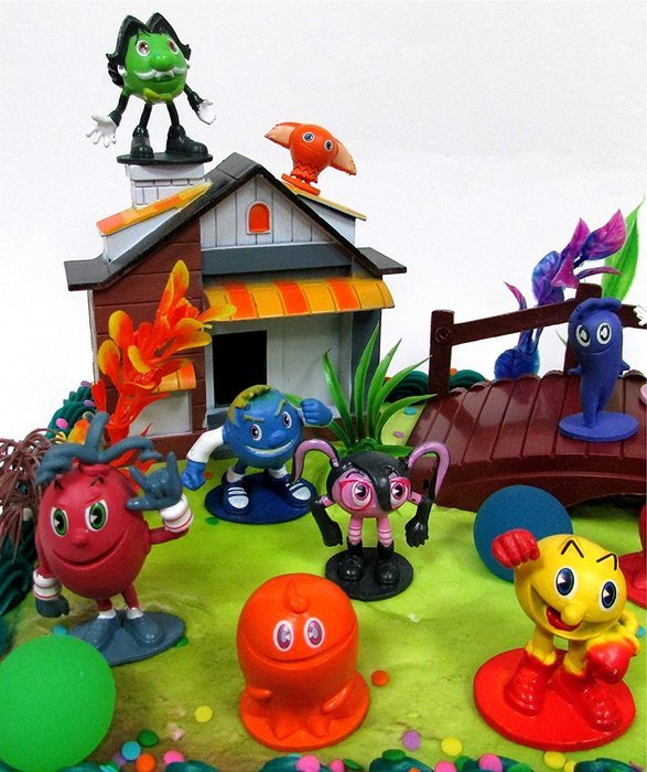PAC-MAN 22 Piece Birthday CAKE Topper Set Featuring Random Pac-Man Figures and Decorative Themed Accessories,... N6