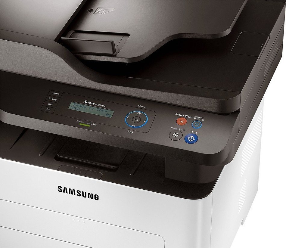 Samsung - SL-M2875DW Black-and-White All-In-One Printer - Gray N2