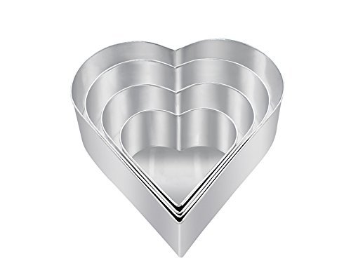 4 Tier Heart Multilayer Wedding Birthday Anniversary Baking Cake Tins Cake Pans 6" 8" 10" 12" - EUROTINS N3