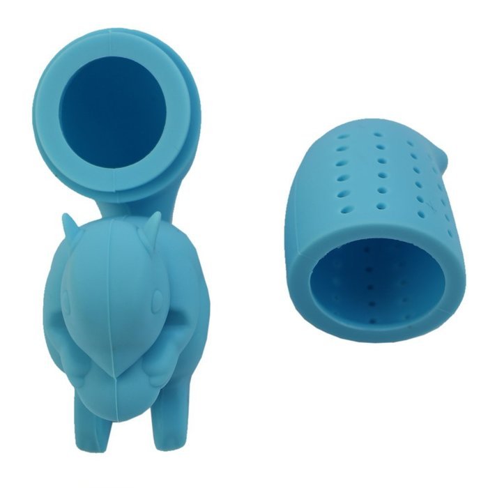 Kangnice&reg; Squirrel Tea Infuser Loose Leaf Strainer Herbal Spice Silicone Filter Diffuser (Orange) N3