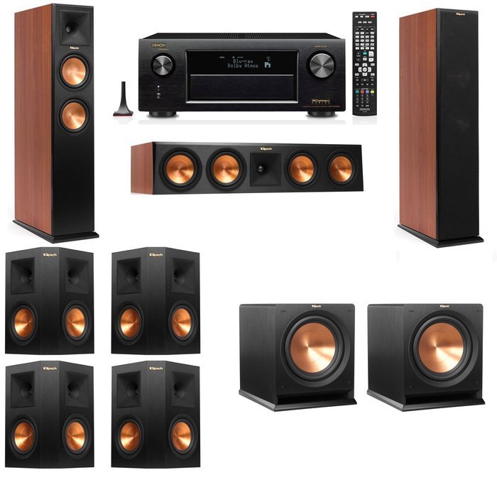 Klipsch RP-250F Tower Speakers CH-R112SW-7.2-Denon AVR-X3200W