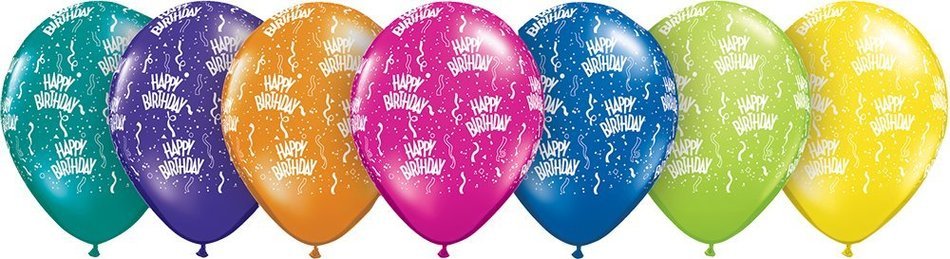 Pioneer Balloon Company 50 Count Birthday-A-Round Fantasy Latex Balloon, 11", Assorted
